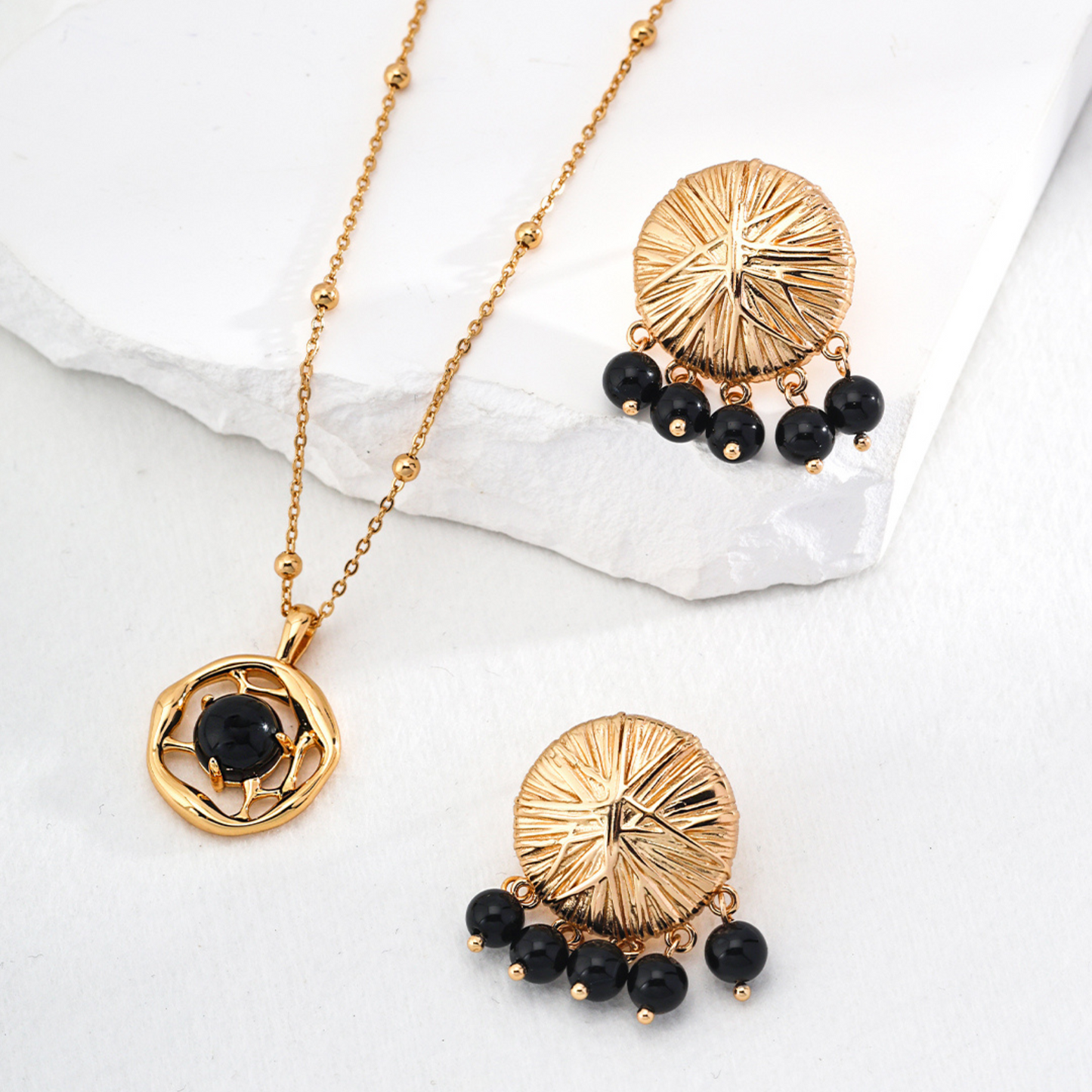 Secret Garden Onyx Earrings