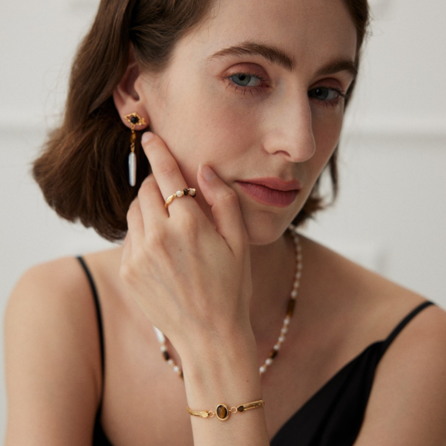 Tiger's Eye Snake Chain Bracelet