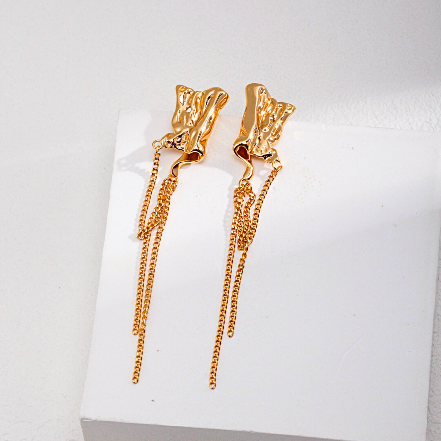 Molten Cascade Tassel Earrings