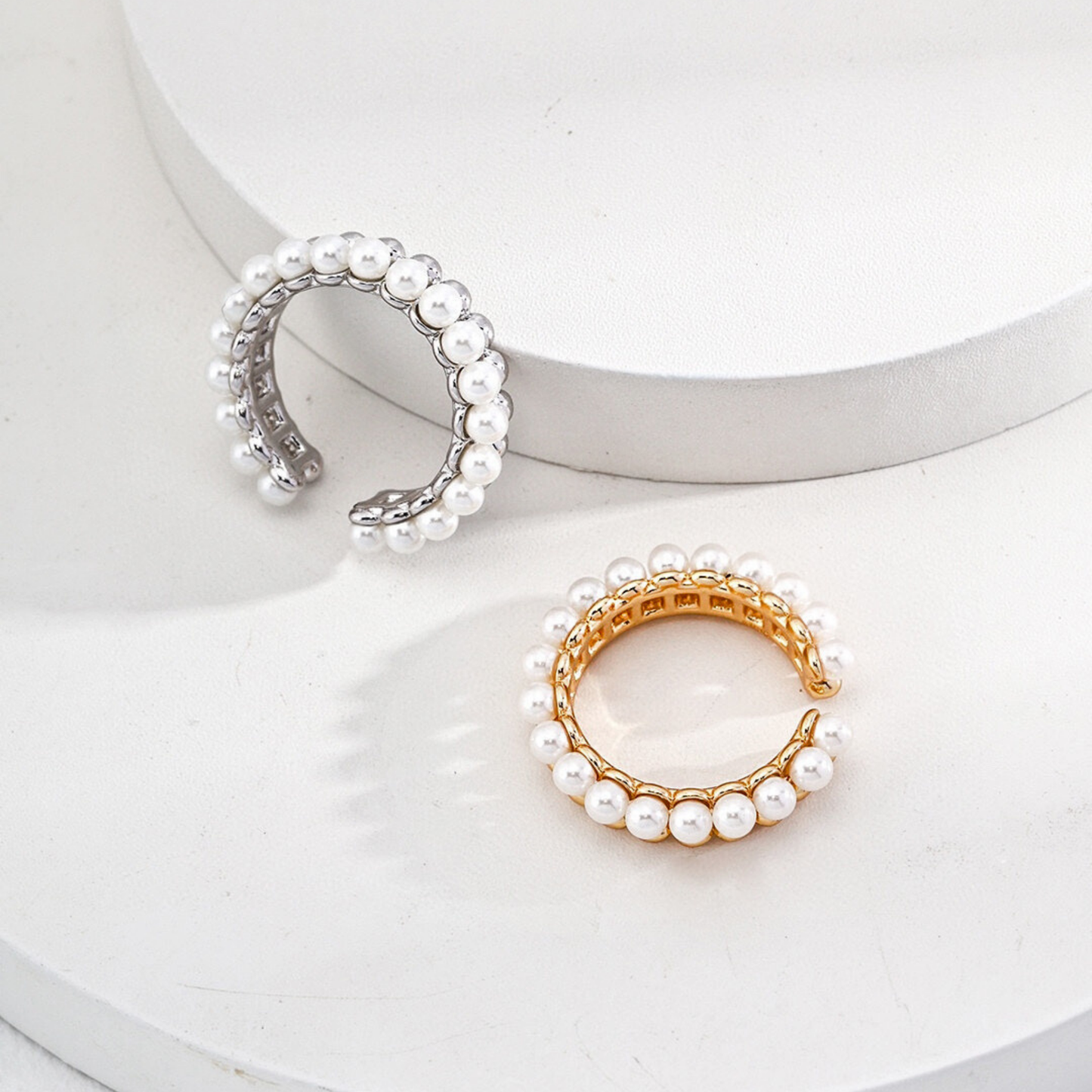 Mother of Pearl Dual-Row Ring