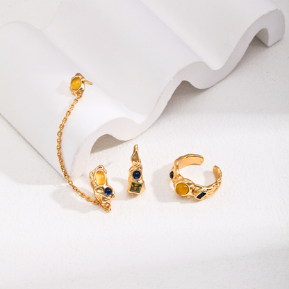 Golden Asymmetric Earrings