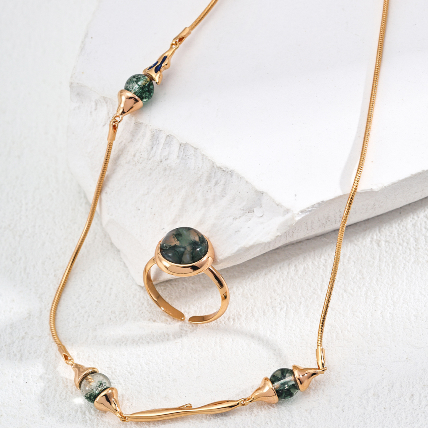 Moss Agate Whispers Studs