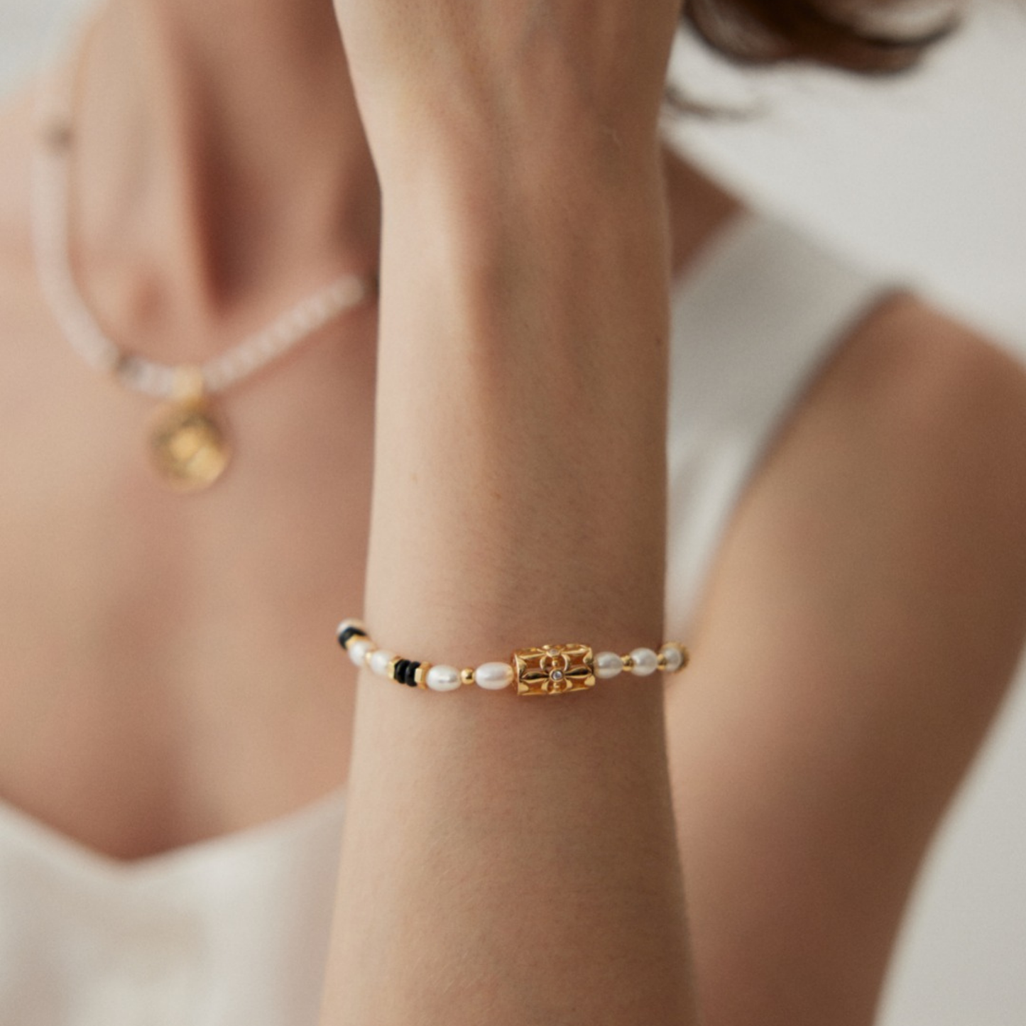 Black & Gold Elegance Bracelet