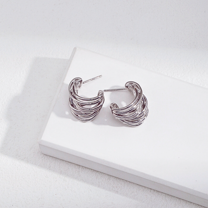 Interwoven Textured Hoops