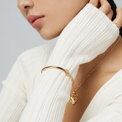 Golden Simplicity Cuff Bracelet