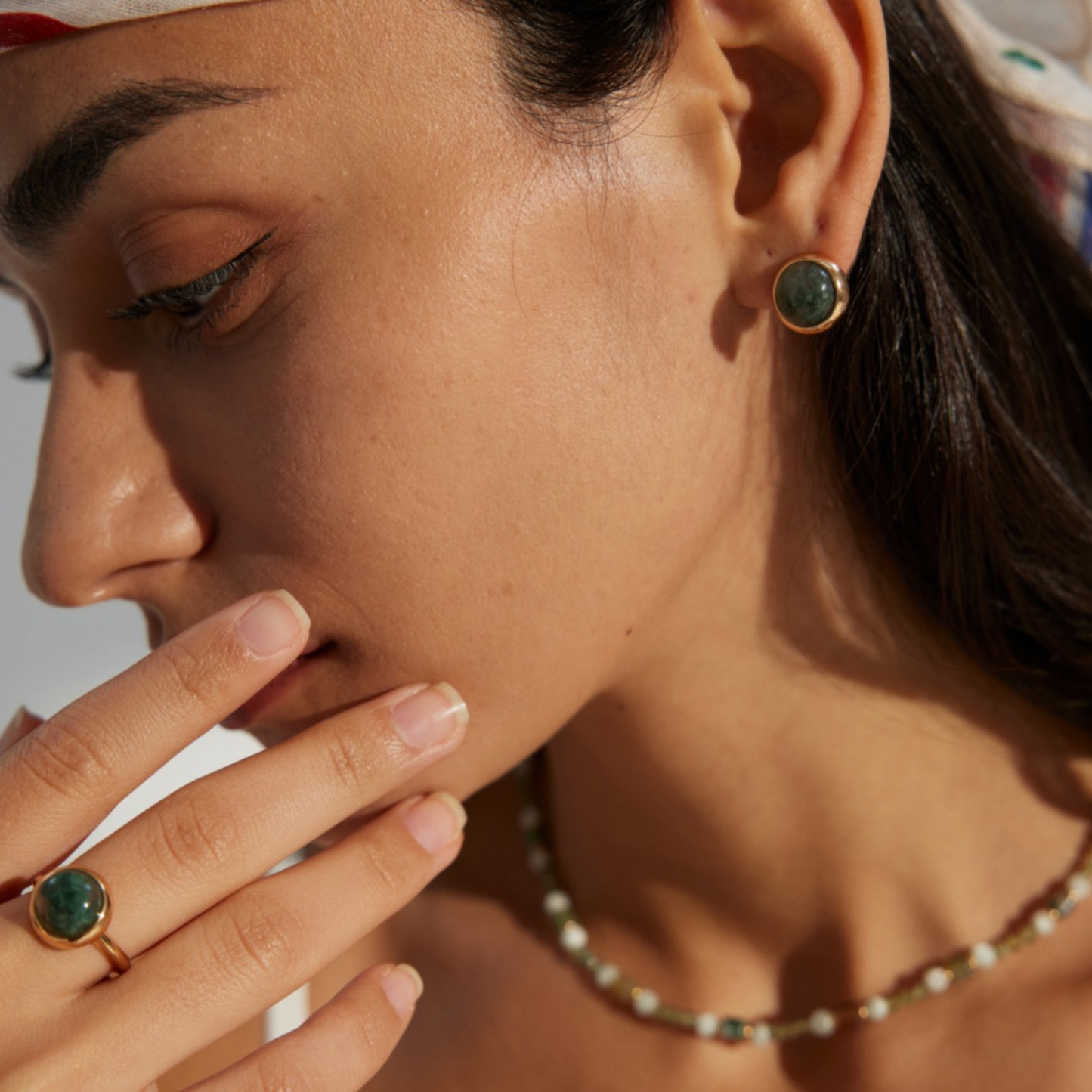 Moss Agate Whispers Studs
