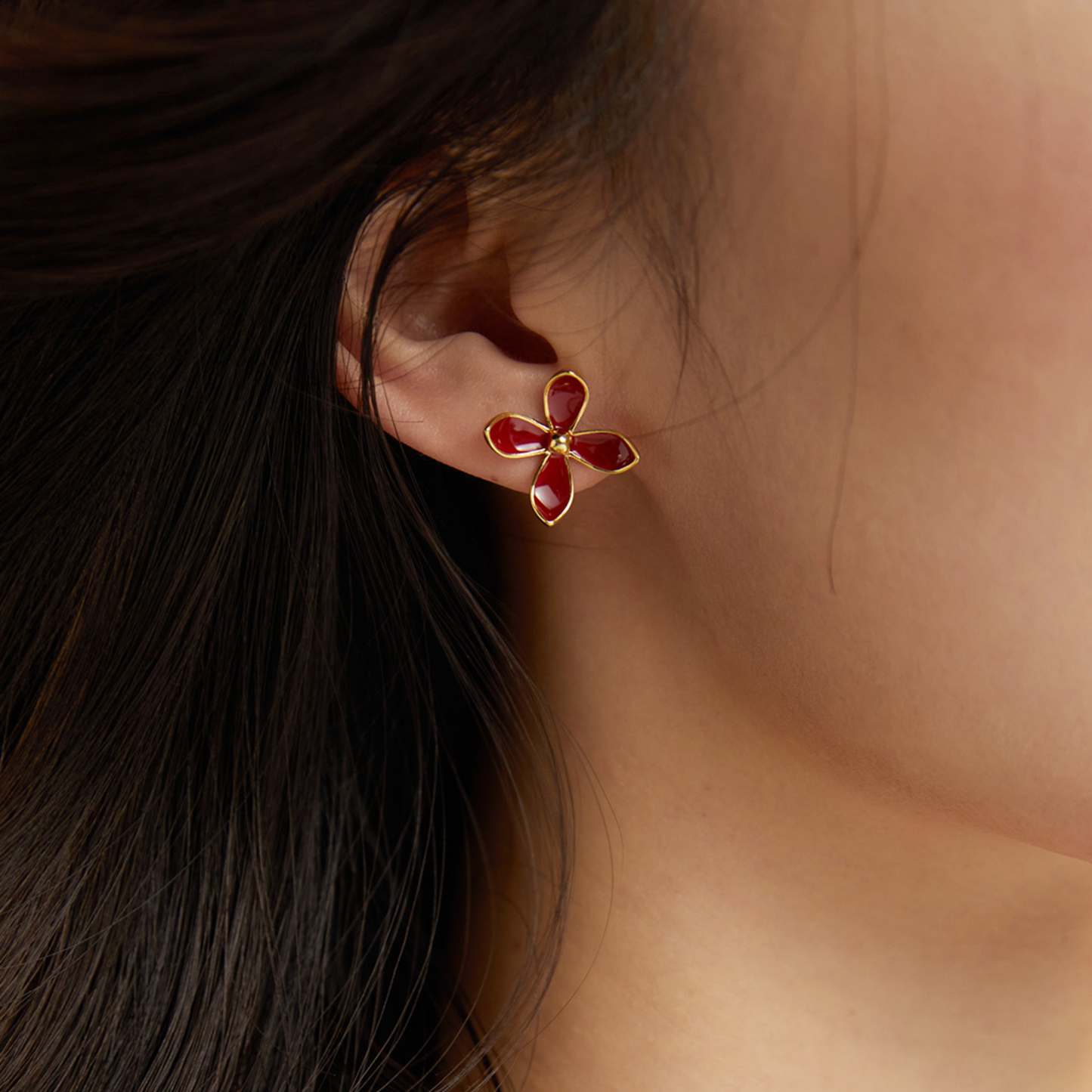 Clover Enamel Studs