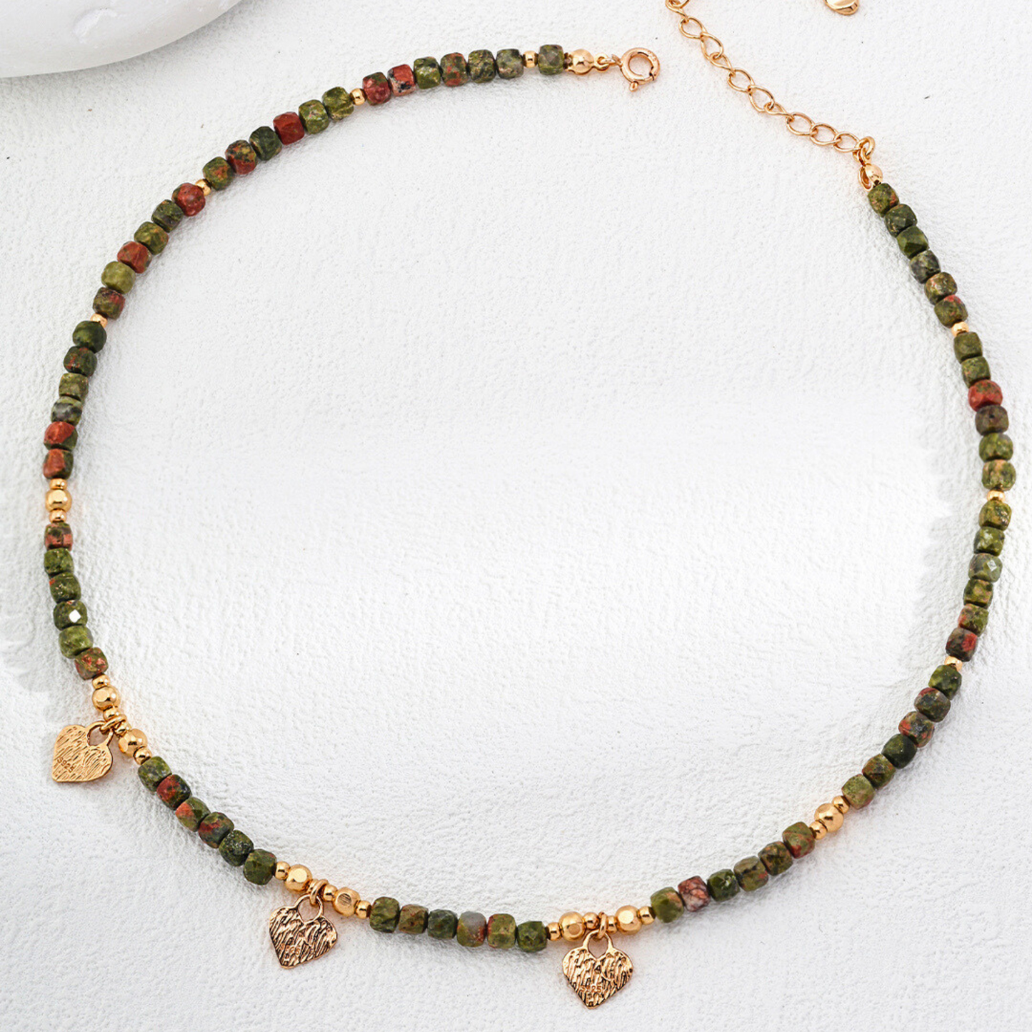 Woodland Heart Unakite Necklace