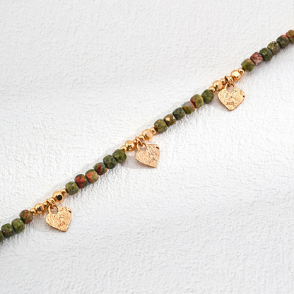 Woodland Heart Unakite Necklace