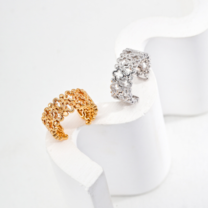 Open Lattice Gold Vermeil Ring