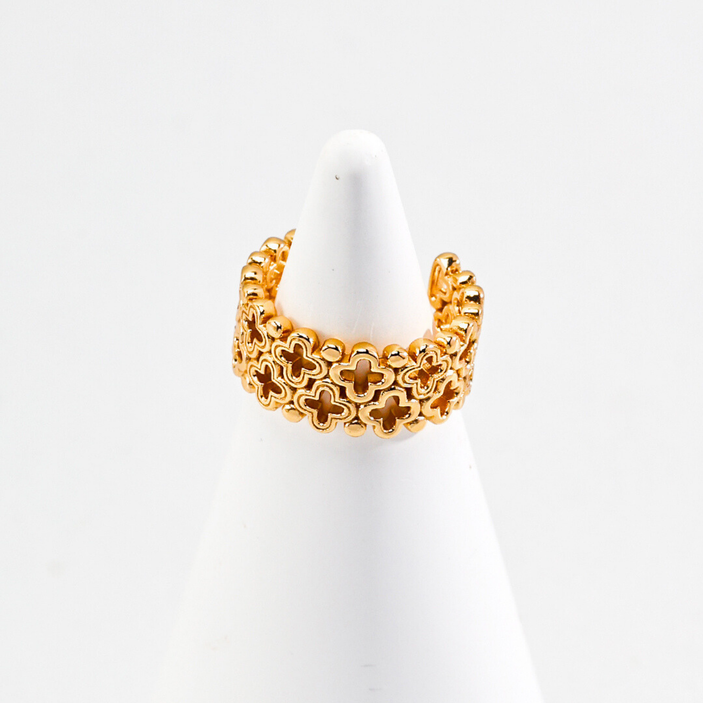 Open Lattice Gold Vermeil Ring