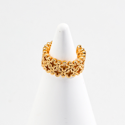 Open Lattice Gold Vermeil Ring