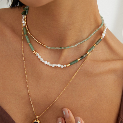 Verdant Harmony Green Quartz Necklace
