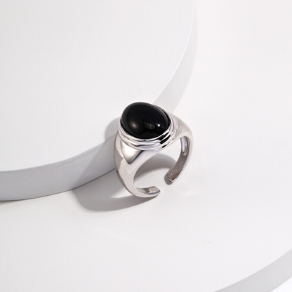 Black Onyx Midnight Shield Ring