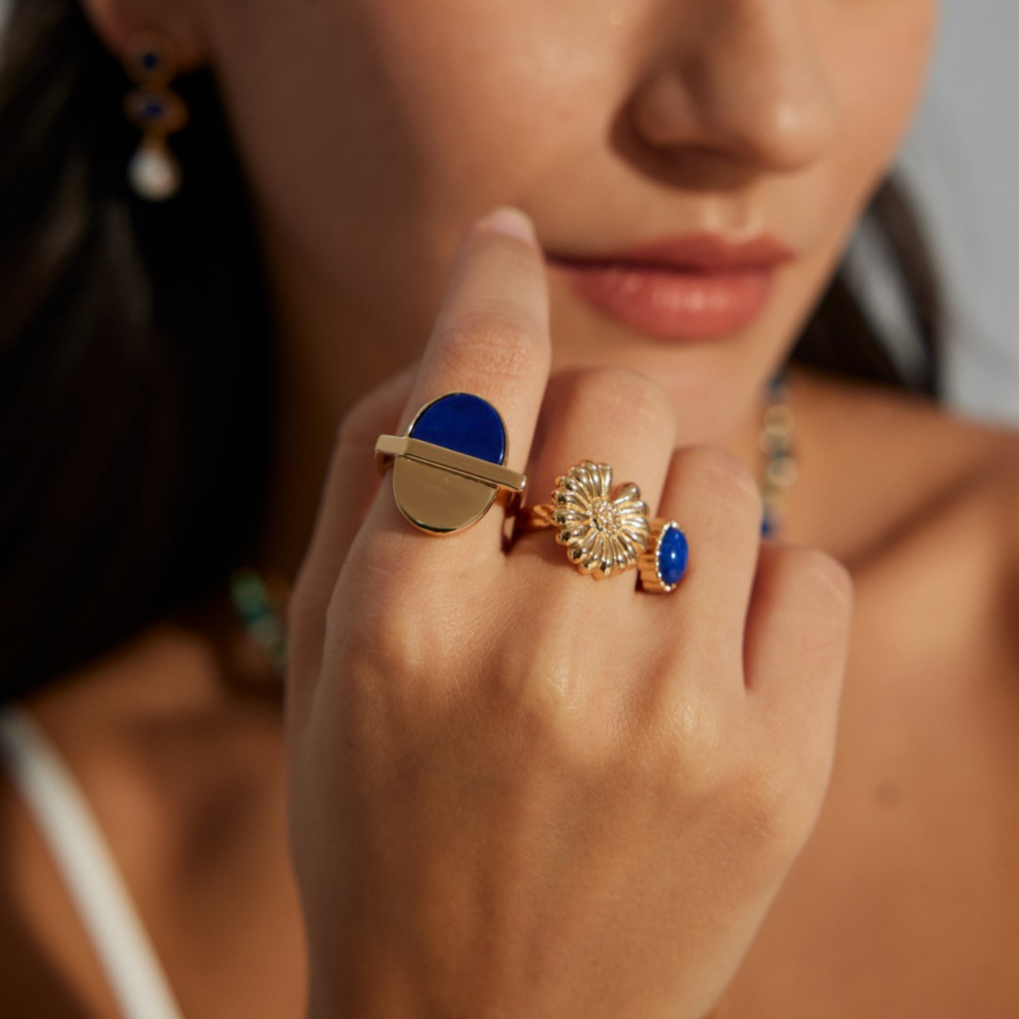 Lapis Lazuli Blooming Garden Ring