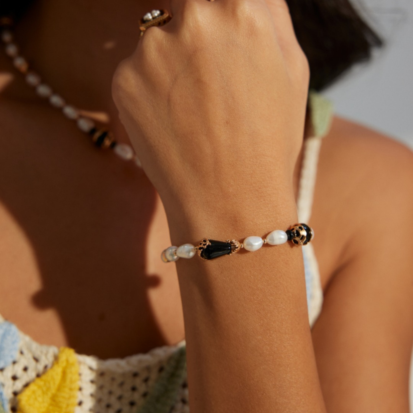 Midnight Onyx Pearl Bracelet