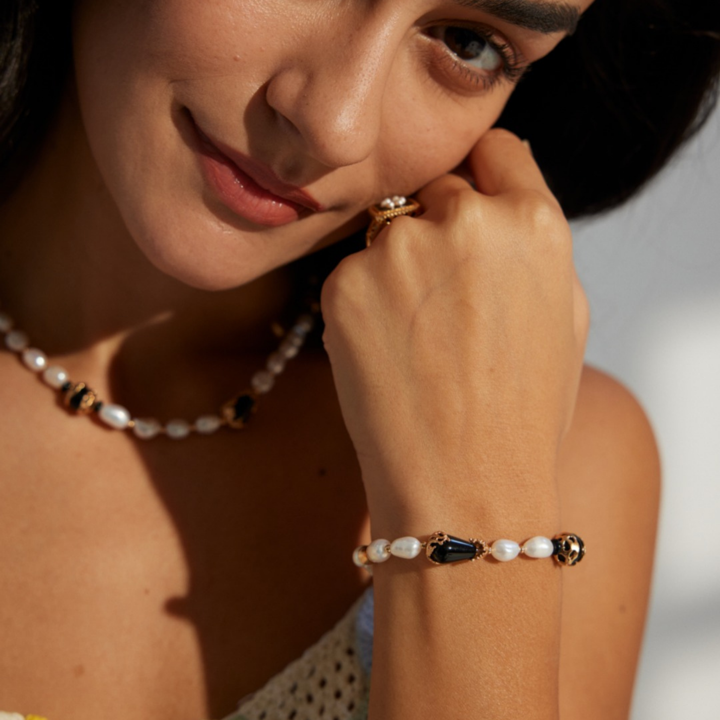 Midnight Onyx Pearl Bracelet