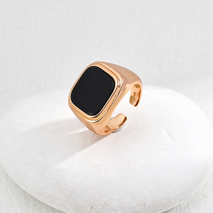 Black Onyx Signet Ring