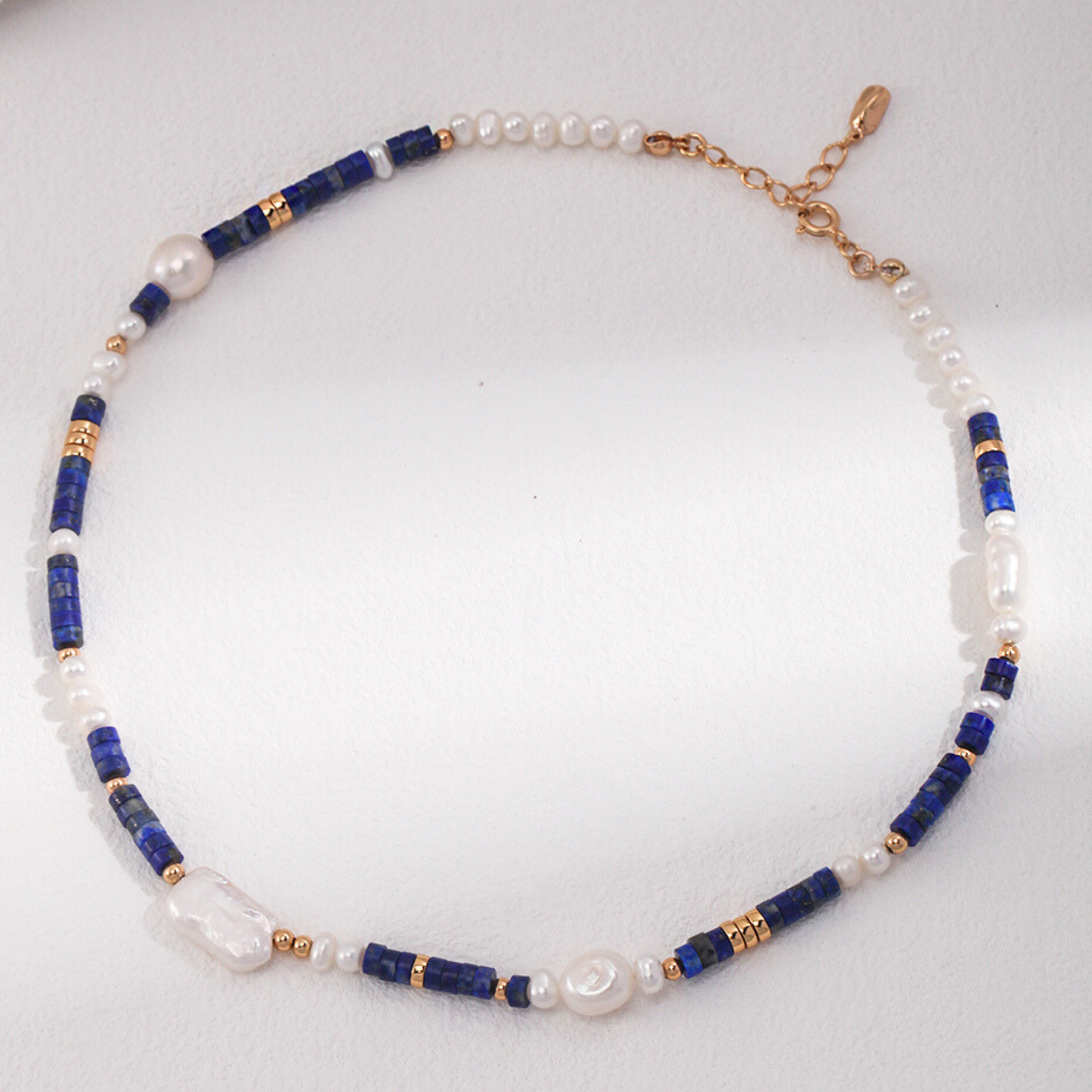 Celestial Harmony Pearl & Lapis Lazuli Necklace