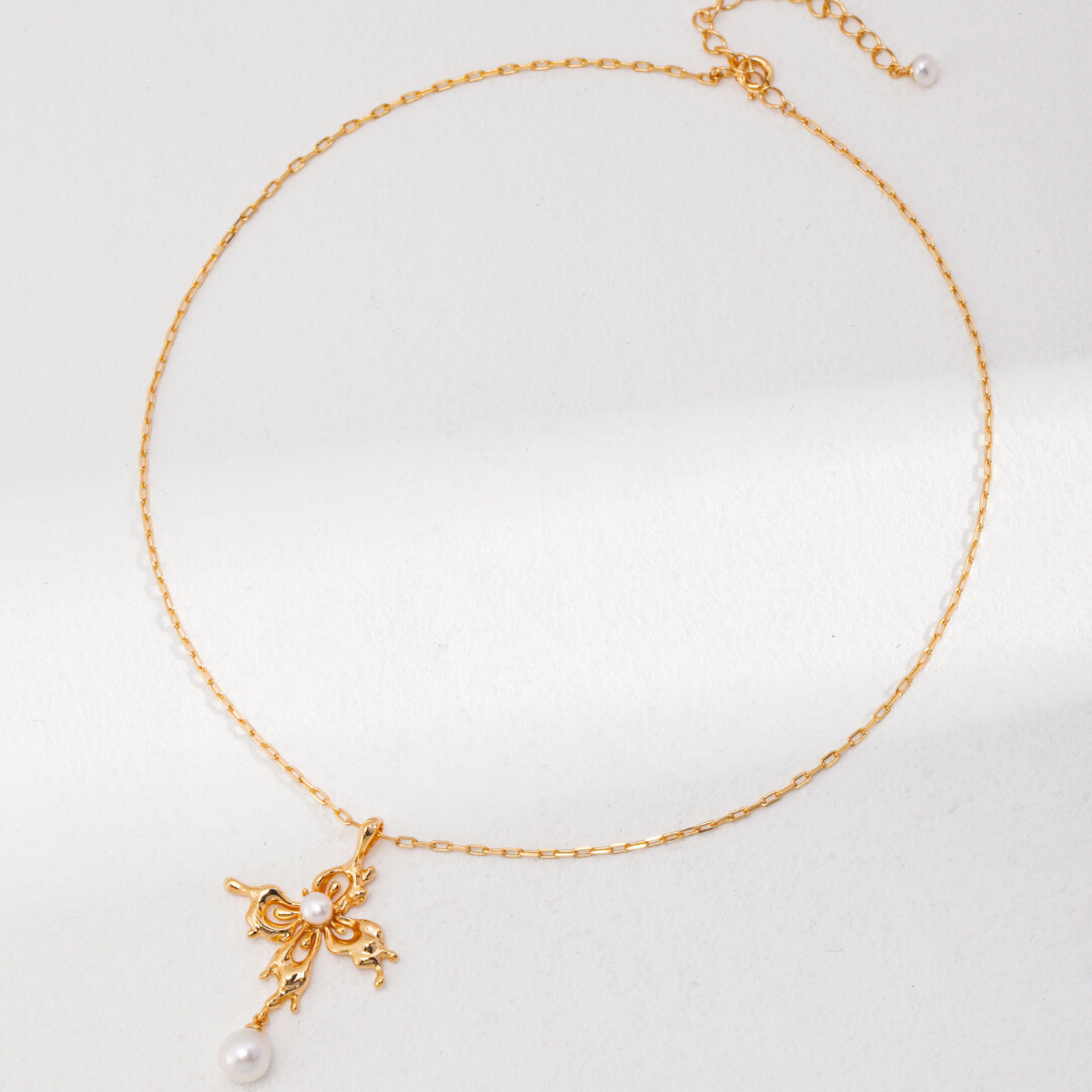 Butterfly Orchid Pearl Necklace